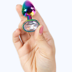 Secretplay - Plug Anal En Métal Arc-En-Ciel Petite Taille 7 Cm